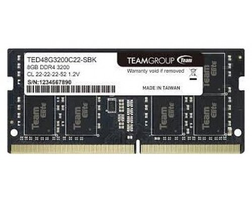 DDR4 TEAMGROUP ELITE SODIMM 8GB 3200 NEGRO
