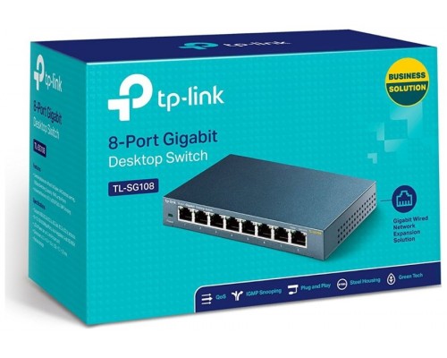 SWITCH TP-LINK SG108S 8PTOS 10/100/1000MBPS