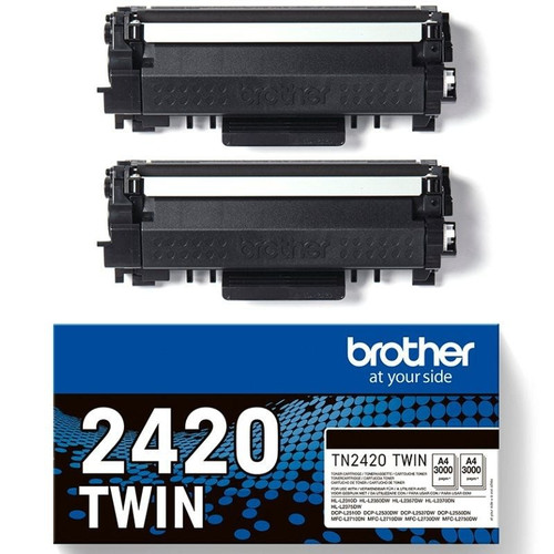 BROTHER pack de 2 cartuchos deToner negro de larga duracion tn2420twin/TN2420TWIN