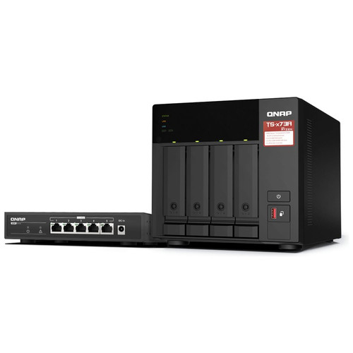 QNAP TS-473A-SW5T Bundle NAS 4XHDD-Bay + Switch