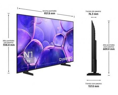 SAMSUNG TV 43" TU43U8005F CRYSTAL UHD SMART TV BT