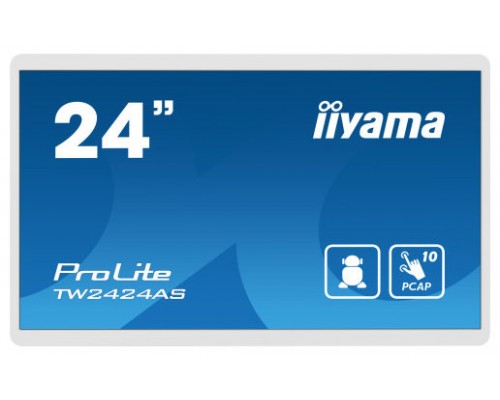 iiyama TW2424AS-W1 pantalla de señalización Pantalla plana para señalización digital 60,5 cm (23.8") Wifi 250 cd / m² 4K Ultra HD Negro Pantalla táctil Procesador incorporado Android 24/7 (Espera 4 dias)