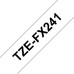 BROTHER Cinta laminada Blanco / negro (Flexibles) 18mm-SX30 BROTHER Cinta laminada Blanco / negro (Flexibles) 18mm