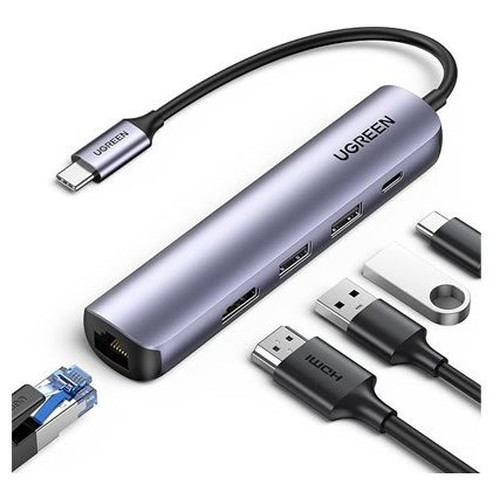 Ugreen 15596 base para portátil y replicador de puertos Alámbrico USB 3.2 Gen 1 (3.1 Gen 1) Type-A + Type-C Aluminio (Espera 4 dias)-SX30 Ugreen 15596 base para portátil y replicador de puertos Alámbrico USB 3.2 Gen 1 (3.1 Gen 1) Type-A + Type-C Aluminio (Espera 4 dias)