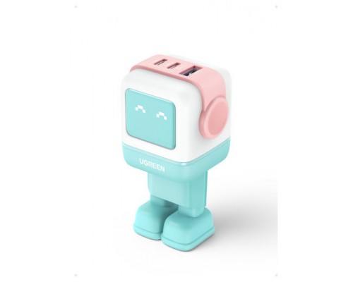 Ugreen Uno RG 65W 3-Port GaN Fast Charger pink blue Ordenador portátil, Teléfono móvil, Portátil, Tableta, Teléfono Azul Corriente alterna Carga rápida Interior (Espera 4 dias)