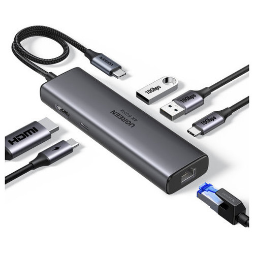 Ugreen REVODOK 6-IN-1 4K@60HZ HDMI ETH DOCK Acoplamiento Base Gris (Espera 4 dias)