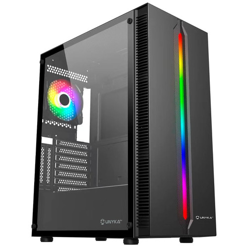 CAJA ATX UNYKA LUMINA 205 BLACK LED ARGB USB"S