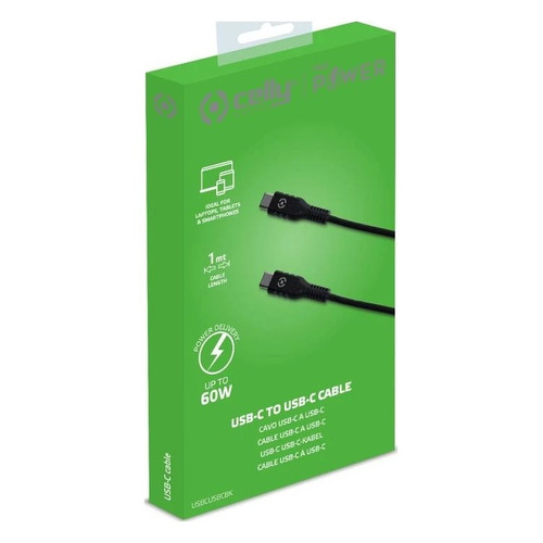 Celly Cable Usb-C - Usb-C  60W 1m Negro