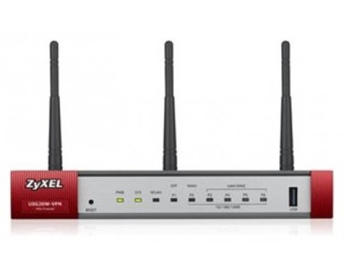 Zyxel USG20W-VPN-EU0101F router inalámbrico Gigabit Ethernet Doble banda (2,4 GHz / 5 GHz) Gris, Rojo (Espera 4 dias)