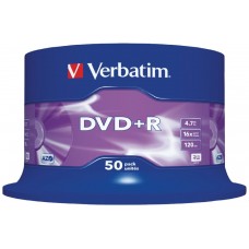 DVD+R VERBATIM 4.7GB 120MIN 16X 50 UNIDADES