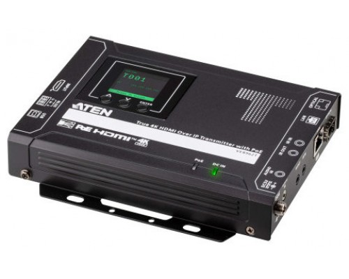 ATEN PREMIUM MODEL (CONSULTAR) TRUE 4K HDMI OVER IP TRANSMITTER WITH POE, USB PERIPHERAL SUPPORT AND IR / RS-232 / ETHERNET (WEBGUI) CONTROL AND DAISY-CHAINABLE (VE8962T-AT-G) (Espera 4 dias)