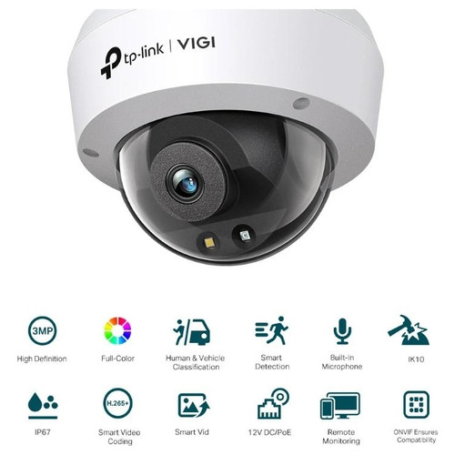VIGI Cámara IP Domo C230 3MP Plástico Full-Color 4-IA20 VIGI Cámara IP Domo C230 3MP Plástico Full-Color 4