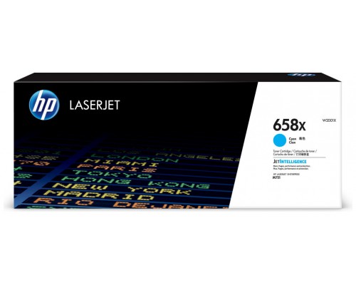 HP Cartucho de tóner Original LaserJet 658X cian de alta capacidad (Espera 4 dias)