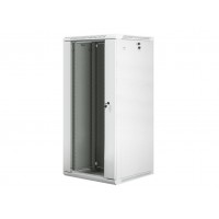 ARAMRIO LANBERG MURAL RACK 19" 27U/600X600 FLAT PACK PUERTA CRISTAL GRIS