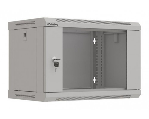 ARMARIO LANBERG MURAL RACK 19" 6U 540X350 FLAT PACK GRIS PUERTA CRISTAL