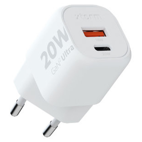 CARGADOR USB DE VIAJE/PARED 20W GAN2 ULTRA WALL TYPE-C/USB 3.0 BLANCO XTORM (Espera 4 dias)