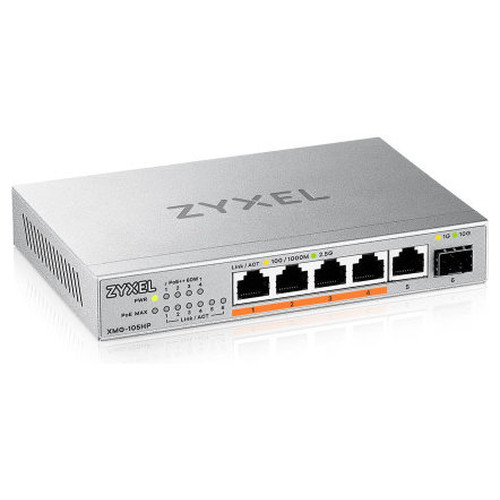 Zyxel XMG-105 Switch 5x2,5G 1xSFP+ PoE++ Desktop-IA30 Zyxel XMG-105 Switch 5x2,5G 1xSFP+ PoE++ Desktop