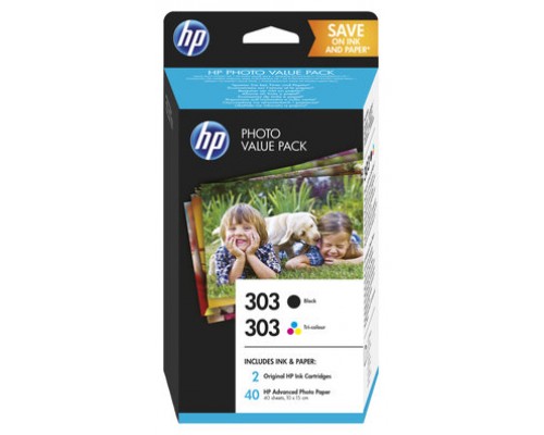 TINTA HP Z4B62EE 303 NEGRO+303 COLOR PHOTO VALUE PACK