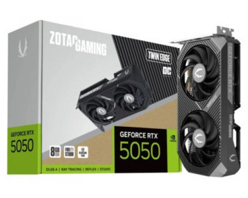 VGA ZOTAC RTX 5050 TWING EDGE OC 8GB,NV,RTX5050,8GB,GDDR6,128BIT,1HDMI+3DP,2 VENTILADORES (ZT-B50500H-10M) (Espera 4 dias)